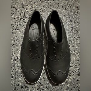 Biion Golf Shoes M 6 W 8 Navy Black White Spikeless Wingtip Brogue Slip On NEW